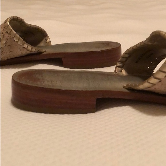 Jack Rodgers Cork Metallic/Gold Sandals - Picture 5 of 6